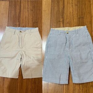 Jack Thomas boys reversible shorts seersucker/khaki size 8 NWOT